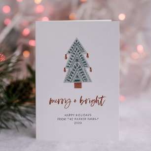 Cartes Pour Fêtes Annuelles Joyeux et lumineux Boho Christmas Tree No Photo