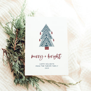 Cartes Pour Fêtes Annuelles Joyeux et lumineux Boho Christmas Tree No Photo