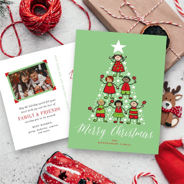 Cartes Pour Fêtes Annuelles Joyeux Et Lumineux Cartographie Arbre De Noël Enfa (Créateur téléchargé)