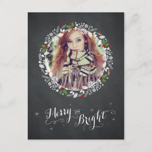 Cartes Pour Fêtes Annuelles Joyeux et lumineux - Chalkboard PostCard