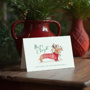 Cartes Pour Fêtes Annuelles Joyeux et lumineux Chandail de Noël Dachshund Do