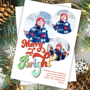 Cartes Pour Fêtes Annuelles Joyeux et lumineux Collage photo Noël