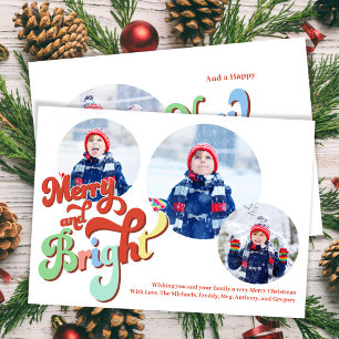 Cartes Pour Fêtes Annuelles Joyeux et lumineux Collage photo Noël