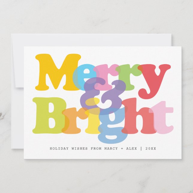 Cartes Pour Fêtes Annuelles Joyeux Et Lumineux Couples Photo Noël Moderne (Devant)