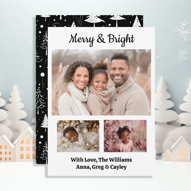 Cartes Pour Fêtes Annuelles Joyeux et lumineux Festive Photos de famille Noël (Créateur téléchargé)