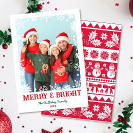 Cartes Pour Fêtes Annuelles Joyeux et lumineux flocons de neige 1 Noël photo