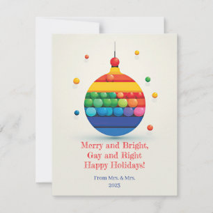 Cartes Pour Fêtes Annuelles Joyeux et lumineux, gay et droit - Joyeuses fêtes 