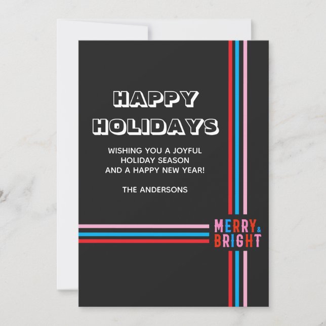 Cartes Pour Fêtes Annuelles Joyeux Et Lumineux, Joyeux Noël (Devant)