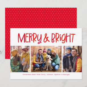 Cartes Pour Fêtes Annuelles Joyeux et lumineux mignon rouge Noël 3 photo