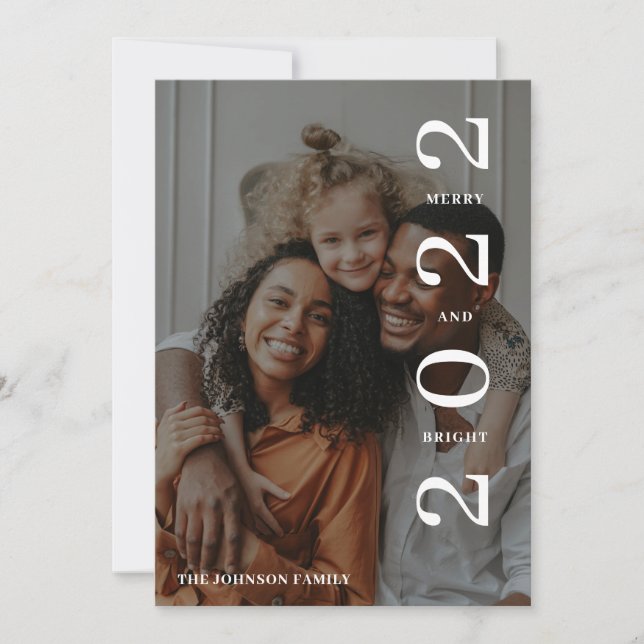 Cartes Pour Fêtes Annuelles Joyeux et lumineux Noël vert photo (Devant)