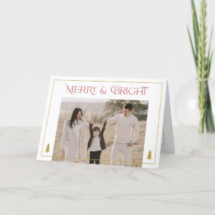 Cartes Pour Fêtes Annuelles Joyeux et lumineux, simple photo de Noël moderne H