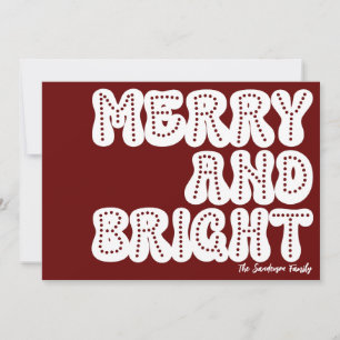 Cartes Pour Fêtes Annuelles Joyeux et lumineux tendance Retro Blanc foncé roug