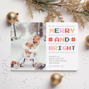 Cartes Pour Fêtes Annuelles Joyeux et lumineux Vilaine photo de Noël