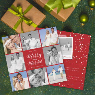 Cartes Pour Fêtes Annuelles Joyeux Et Marié 8 Photo Collage Mariage Moderne