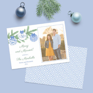Cartes Pour Fêtes Annuelles Joyeux Et Marié Monogramme Joyeux Noël Photo