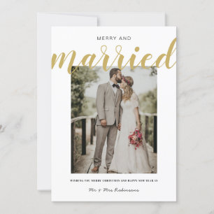 Cartes Pour Fêtes Annuelles Joyeux et marié Noël Couple Mariage M. Mme 