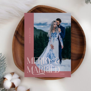 Cartes Pour Fêtes Annuelles Joyeux et marié Noël Nouveau photo rose