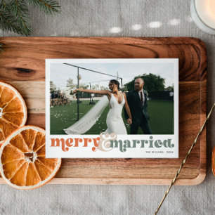 Cartes Pour Fêtes Annuelles Joyeux et marié photo de Noël