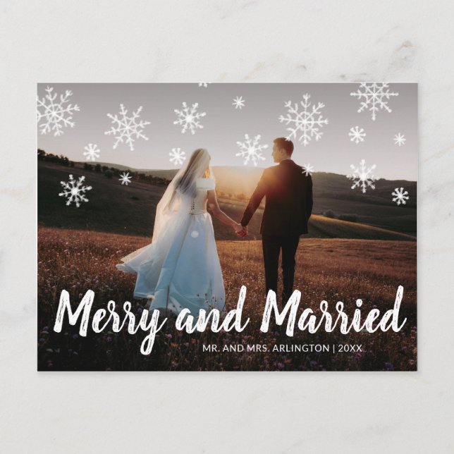 Cartes Pour Fêtes Annuelles Joyeux et marié photo Noël Newylé (Devant)