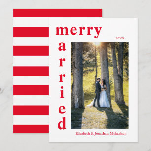 Cartes Pour Fêtes Annuelles Joyeux et marié photo nouvelle mariée Noël