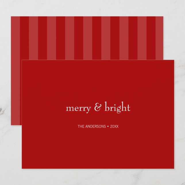 Cartes Pour Fêtes Annuelles Joyeux et Noël rouge vif (Devant / Derrière)