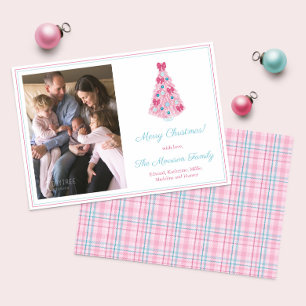 Cartes Pour Fêtes Annuelles Joyeux et rose vif Turquoise Joyeux Noël Photo