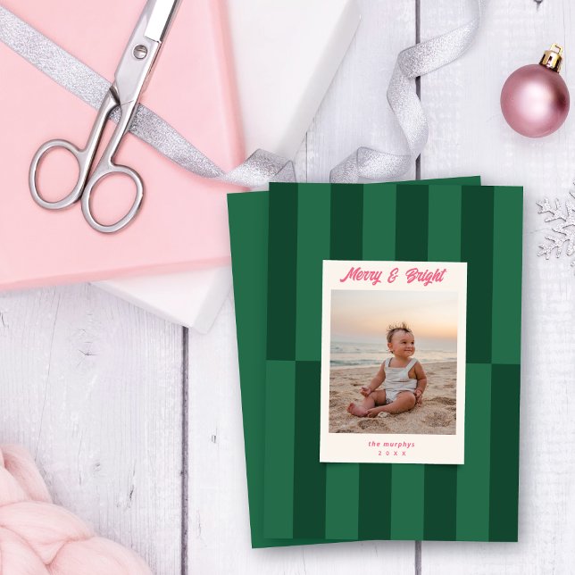 Cartes Pour Fêtes Annuelles Joyeux et vert éclatant Noël (Créateur téléchargé)