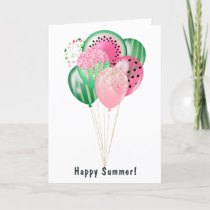 Cartes Pour Fêtes Annuelles Joyeux été Watermelon Balloons Family Photo