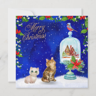 Cartes Pour Fêtes Annuelles Joyeux félins de Noël