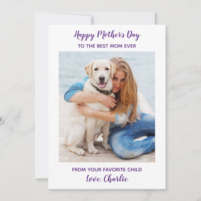 Cartes Pour Fêtes Annuelles Joyeux Fête des Mères Chien Maman Personnalisé Ani (Devant)