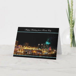 Cartes Pour Fêtes Annuelles Joyeux Feu d'artifice Kansas City Plaza Lumières