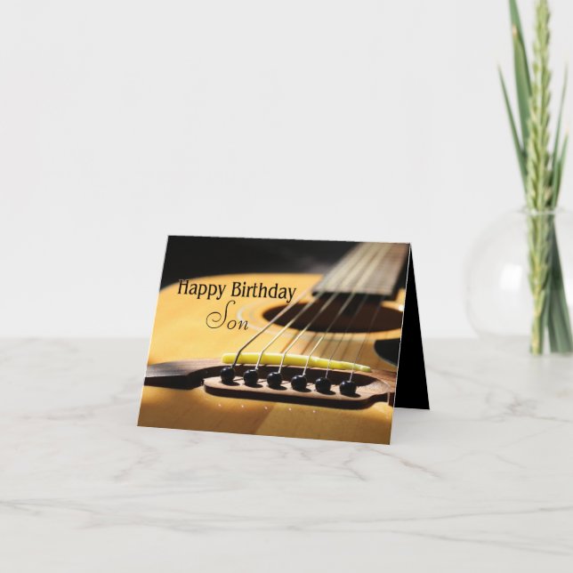 Cartes Pour Fêtes Annuelles Joyeux Fils d'anniversaire ! Photo de guitare acou (Devant)