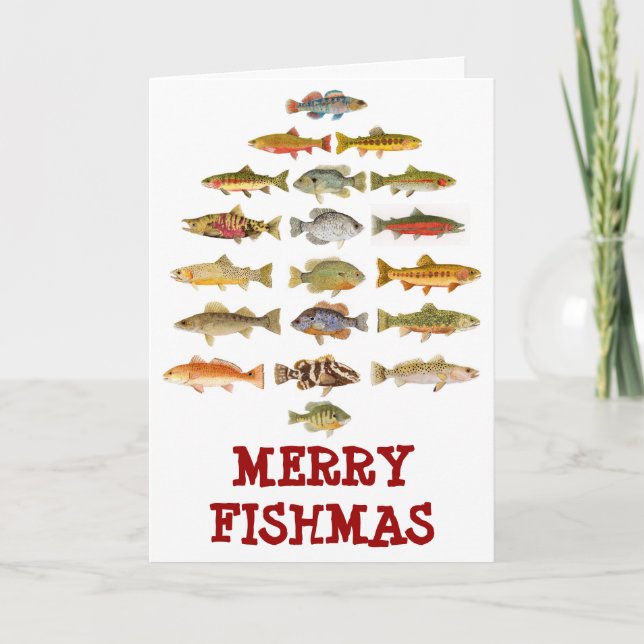 Cartes Pour Fêtes Annuelles Joyeux Fishmas (Devant)
