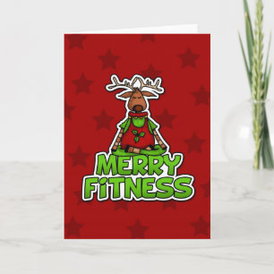 Cartes Pour Fêtes Annuelles Joyeux Fitness - Yoga - Reindeer in Lotus Posture