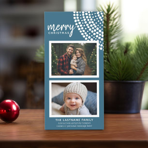 Cartes Pour Fêtes Annuelles Joyeux flocon bleu Noël - 2 photos
