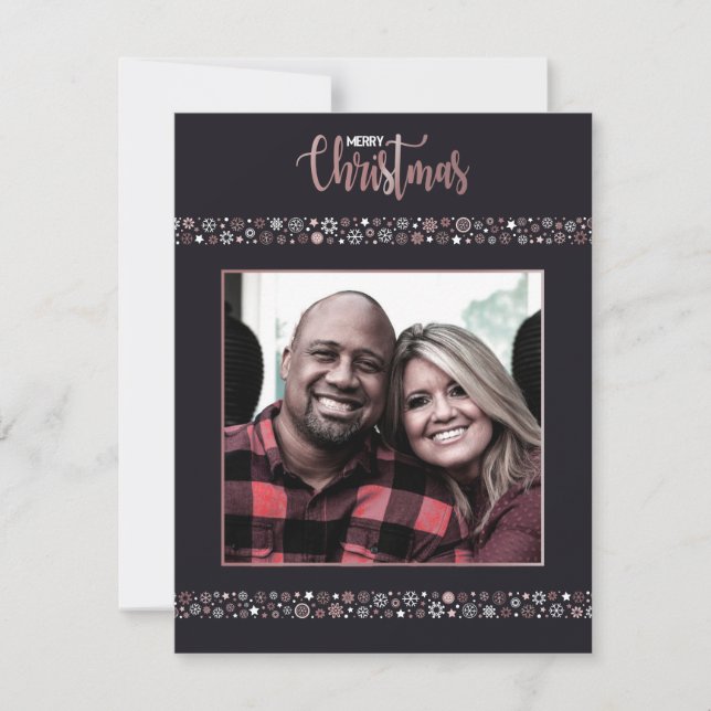 Cartes Pour Fêtes Annuelles Joyeux flocon rose Noël (Devant)