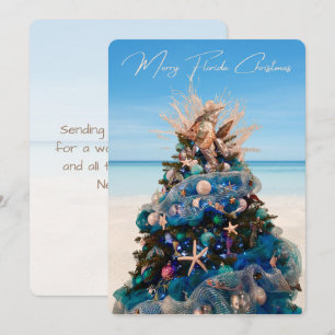 Cartes Pour Fêtes Annuelles Joyeux Floride Noël Tropical Beach and Tree