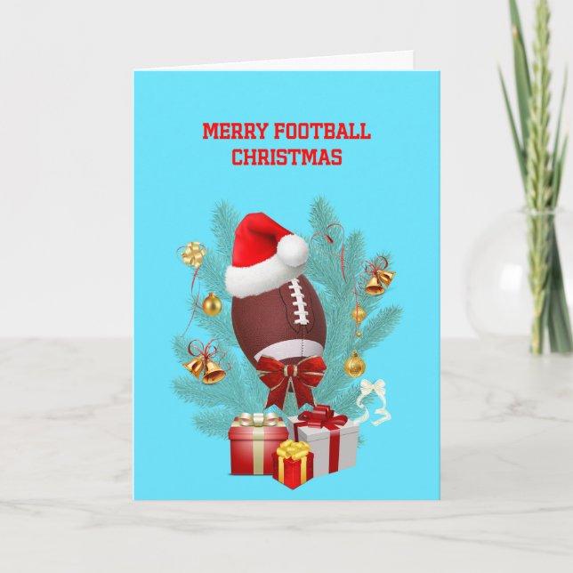 Cartes Pour Fêtes Annuelles Joyeux football de Noël (Devant)