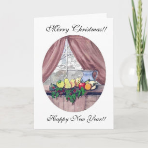 Cartes Pour Fêtes Annuelles Joyeux Fruits de Noël et Pitcher