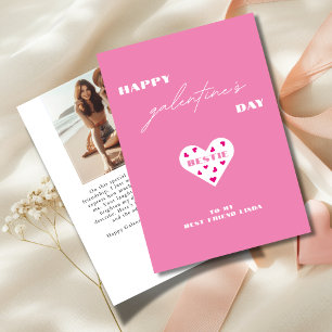 Cartes Pour Fêtes Annuelles Joyeux Galentine's Day Bestie Heart Photo