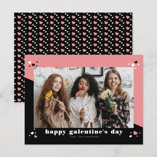 Cartes Pour Fêtes Annuelles Joyeux Galentine's Day Photo (Devant / Derrière)