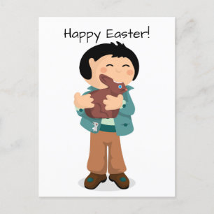 Cartes Pour Fêtes Annuelles Joyeux garçon qui nibbling de Pâques