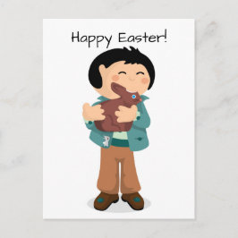 Cartes Pour Fêtes Annuelles Joyeux garçon qui nibbling de Pâques