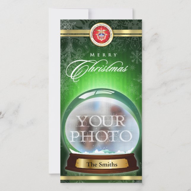 Cartes Pour Fêtes Annuelles Joyeux Globe de neige de Noël (Devant)
