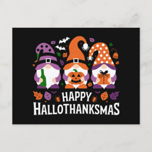 Cartes Pour Fêtes Annuelles Joyeux Hallothanksmas Amoureux des Gnomes Joyeux N