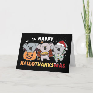 Cartes Pour Fêtes Annuelles Joyeux Hallothanksmas Koalas Noël Koala Holida