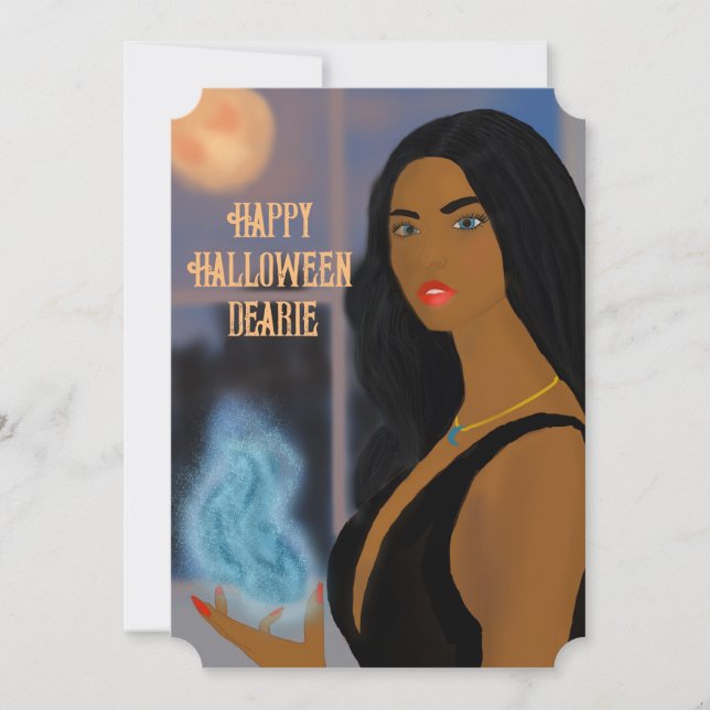 Cartes Pour Fêtes Annuelles Joyeux Halloween chérie sorcière (Devant)