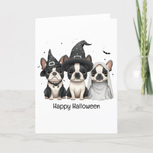 Cartes Pour Fêtes Annuelles Joyeux Halloween Chiens Boston Terrier