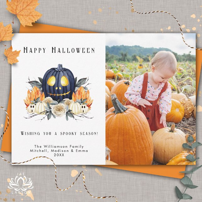 Cartes Pour Fêtes Annuelles Joyeux Halloween cristaux Citrouilles Éffrayants P (Créateur téléchargé)