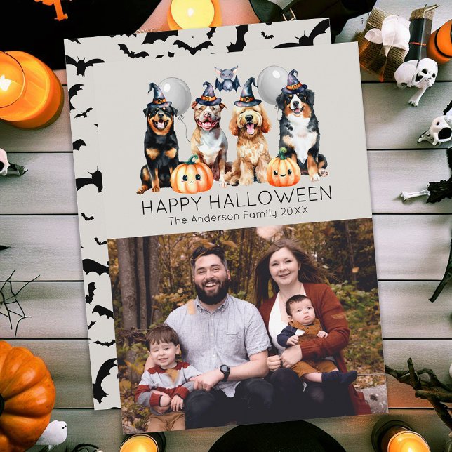 Cartes Pour Fêtes Annuelles Joyeux Halloween en famille (Créateur téléchargé)